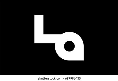 LA L A letter logo combination alphabet vector creative company icon design template modern  black white bold