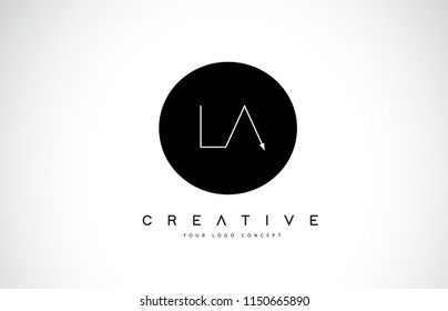 LA L A Logo Design with Black and White Creative Icon Text Letter Vector.