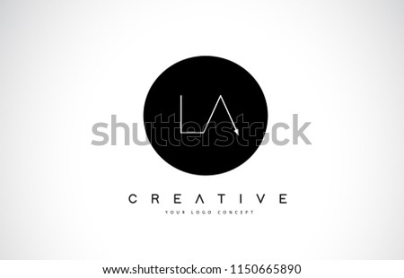 LA L A Logo Design with Black and White Creative Icon Text Letter Vector.
