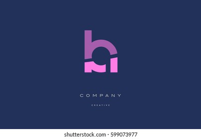 la l a  pink blue pastel modern abstract alphabet company logo design vector icon template 