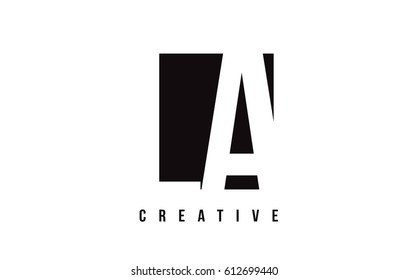 LA L A White Letter Logo Design with Black Square Vector Illustration Template.