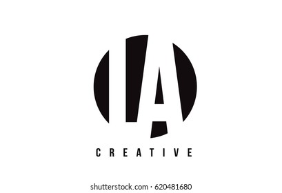 LA L A White Letter Logo Design with Circle Background Vector Illustration Template.
