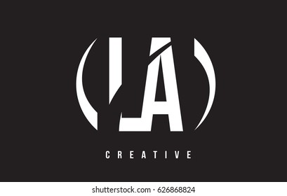 LA L A White Letter Logo Design with White Background Vector Illustration Template.