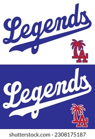 LA Legends Baseball Font, Typography, Palm Tree