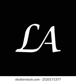   LA letter background vector design, LA logo design.