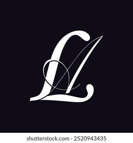   Diseño del Vector del fondo de la letra de LA, diseño del logotipo de LA.