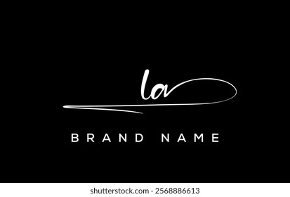 LA letter beauty handwriting vector logo. 