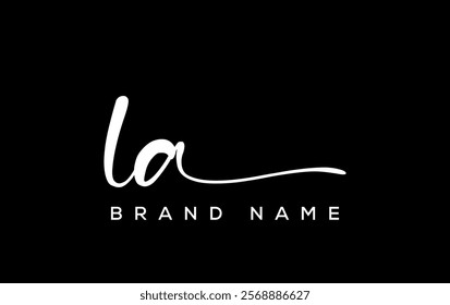 LA letter beauty handwriting vector logo. 