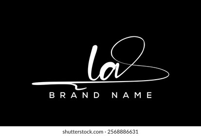 LA letter beauty handwriting vector logo. 