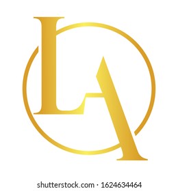 
The LA letter is linked with a golden circle