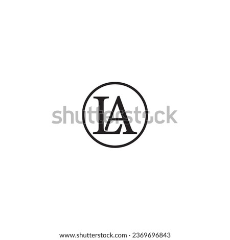  LA letter logo creative design with vector graphic LA simple and modern logo