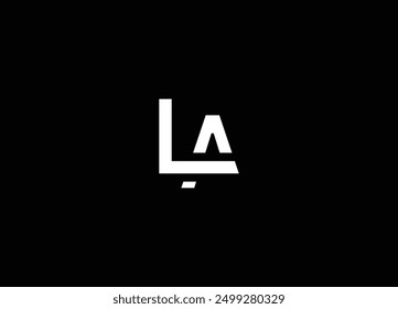 LA letter logo design and monogram logo design. LA, AL Alphabets Letters Logo Monogram. LA initial triangle logo vector design