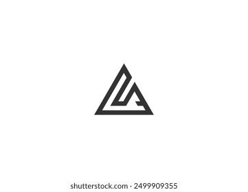 LA letter logo design and monogram logo design. LA, AL Alphabets Letters Logo Monogram. LA initial triangle logo vector design