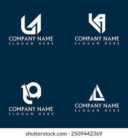 Conjunto de design de logotipo de letra LA