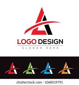 LA Letter Logo Design Template Vector