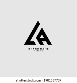 LA Letter Logo Design Template Vector, Alphabet logo, Triangle logo