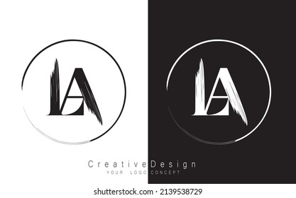 vector de diseño de logotipo de carta LA