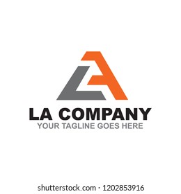 LA letter logo design vector template