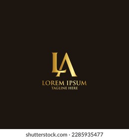 LA  letter logo design. Vector minimal modern alphabet fonts logos, Letter LA abstract logo symbol,  Letter logo with gradient tech style and business card design Premium Vector Pro Vector