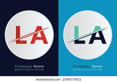 LA Letter logo design vector template.