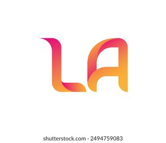 LA letter logo. LA logo design vector illustration