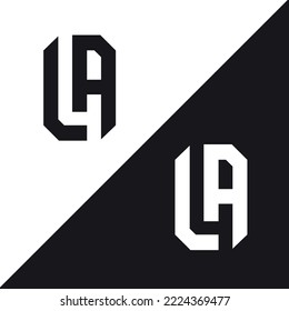 Diseño del logotipo de la carta LA para su marca