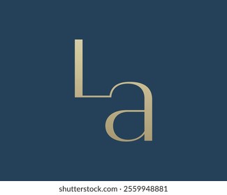 LA letter logo icon design. Classic style luxury initials monogram.