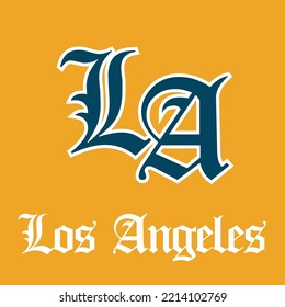 LA Letter, los angeles logo, yellow  background