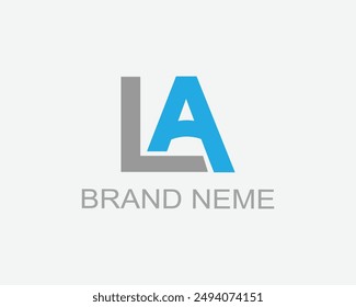 LA letter personal logo design logo template Free vector