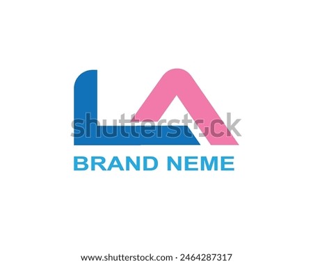 LA letter personal logo design template