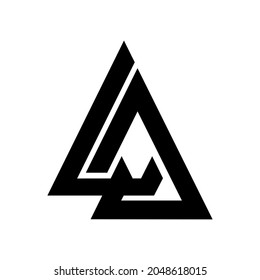 la letter vector logo initial. mountain vector logo initial