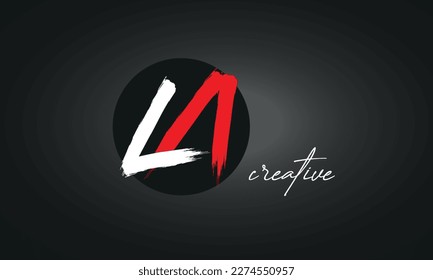 LA Letters Brush Paint Logo icon, Elegant Vector Design