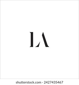 LA Letters Minimal modern fashion beauty cosmetics vector logo template