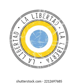 La Libertad city, Ecuador vector rubber stamp over white background