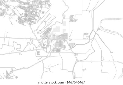 La Lima, Cortés, Honduras, bright outlined vector map with bigger and minor roads and streets created for infographic backgrounds.