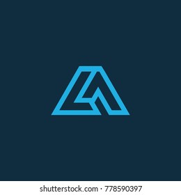 LA LOGO DESIGN LETTER VECTOR