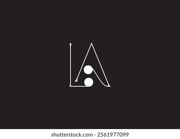 LA logo Design Template Vector Graphic Branding Element.
