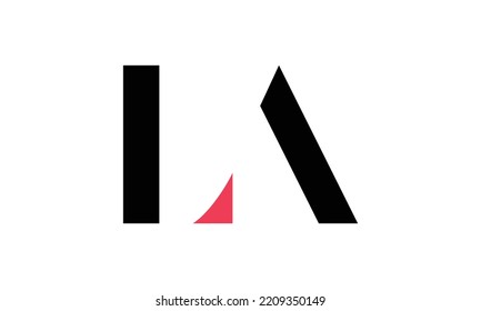 LA Logo. Letter LA logo negative space vector design