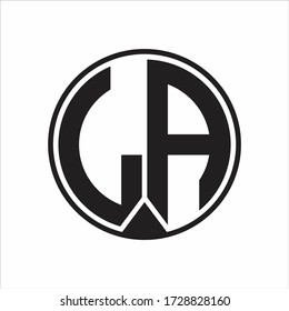LA Logo monogram circle with piece ribbon style on white background