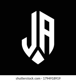 la logo monogram with emblem shield style design template