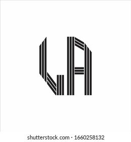 LA Logo monogram outline style linked isolated on white background
