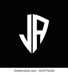 LA logo monogram with shield shape design template