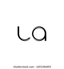 Monograma del logotipo LA con plantilla de diseño moderno redondeada aislada en fondo blanco