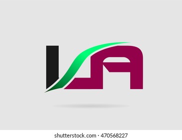 LA Logo. Vector Graphic Branding Letter Element
