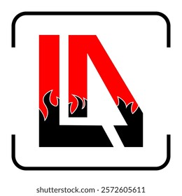 LA logotype, vector illustration, unique typography abstract style