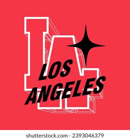 LA los angeles streetwear t-shirt designs, urban street style drawing. Vector illustration design for fashion