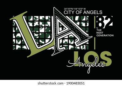 LA los angeles.Vintage and typography design in vector illustration.Clothing,t-shirt,apparel and other uses.Eps10