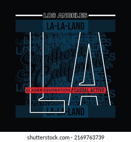 LA Los angeles,Vintage and typography design in vector illustration.clothing,t shirt,apparel and other uses.Abstract design with the grunge and denim style. Vector print, typography, poster.
