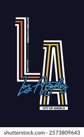 LA Los Angeles,Vintage typography design in vector illustration.Clothing,t shirt,apparel and other uses.Abstract design with the grunge and denim style. Vector print, typography, poster.