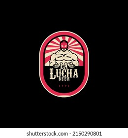 La lucha beer. Simple logo template.